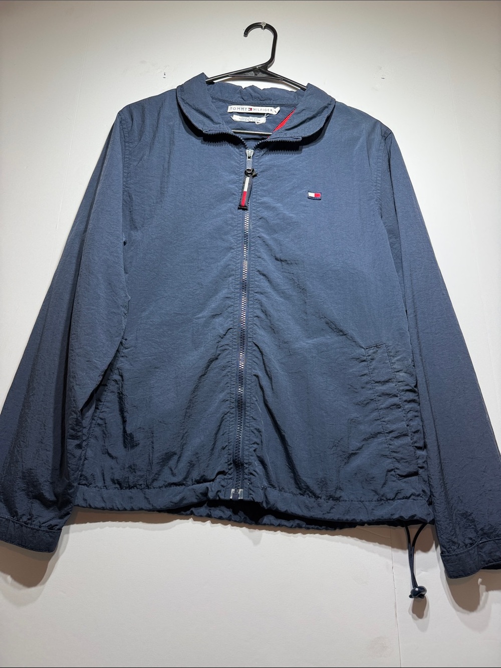 VintageTommy Hilfiger Navy and Red Trim Lightweight Windbreaker